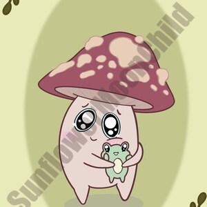 Mushroom Art Print | Mushy the Mushroom | Mushy and Pearl | 4x6 In. Print | Digital Art