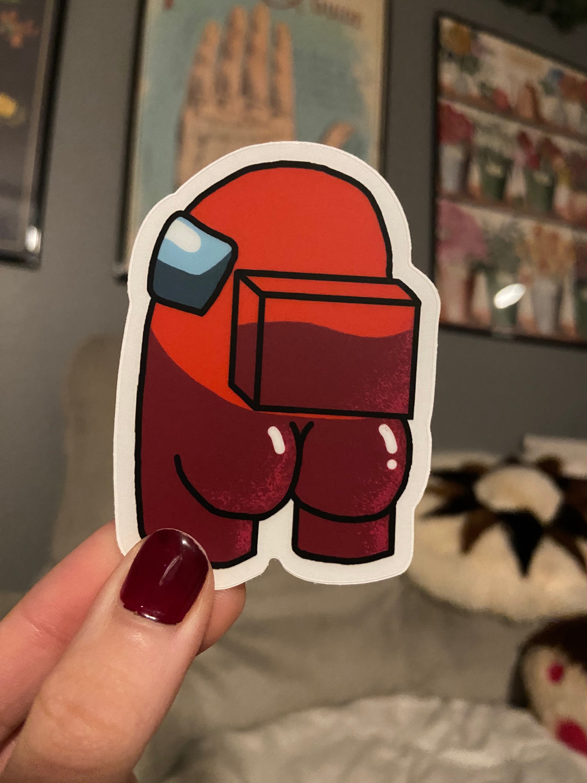 Sussy Baka Glossy Vinyl Sticker among Us Inspired Crewmate 