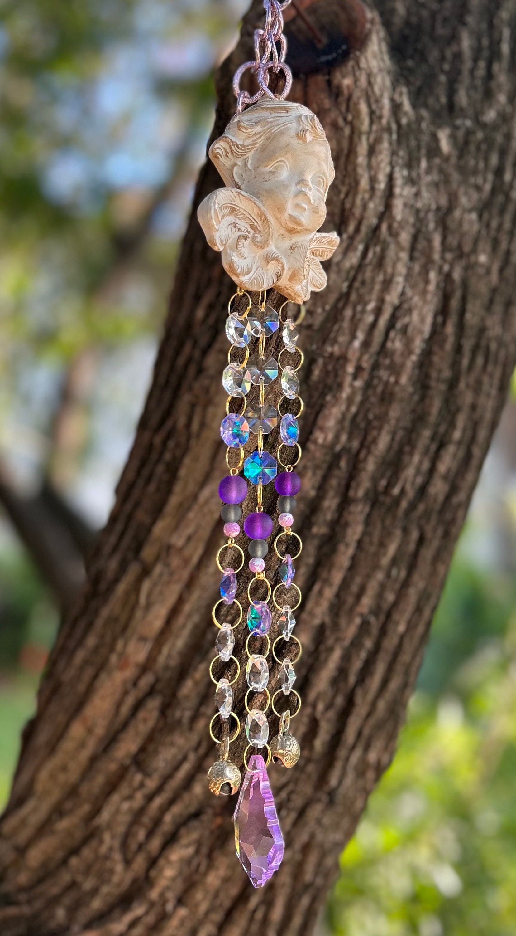 Cherub Crystal Wind Chime Angel Sun Catcher - Etsy
