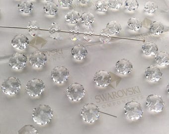 20 pieces Swarovski #5040 8mm Crystal Clear Briolette Rondelle Spacer Faceted Beads