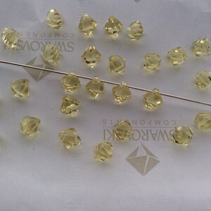 30 pieces Swarovski #6301 6mm Crystal Jonquil Top Drilled Faceted Bicone Pendants Beads