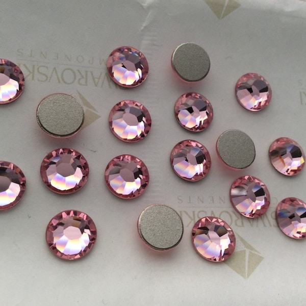 24 pieces Swarovski #2028 ss40 Crystal Light Rose Pink Non Hotfix Flatback Rhinestones