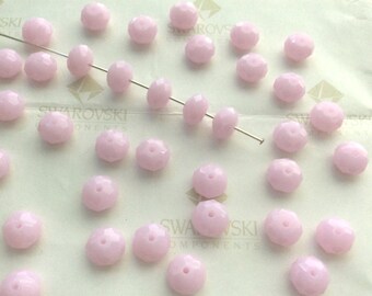 Swarovski #5040 Crystal Rose Alabaster Briolette Rondelle Spacer Faceted Beads 6mm 8mm