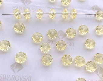 Swarovski #5040 Crystal Jonquil Briolette Rondelle Spacer Faceted Beads 6mm 8mm