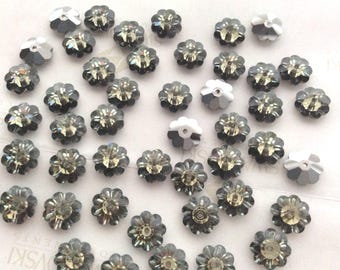 20 pieces Swarovski #3700 8mm Crystal Sage M-Foiled Margarita Flower Sew-On Stones Beads