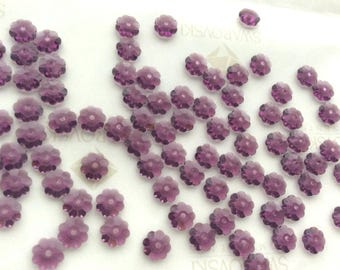 30 pieces Swarovski #3700 6mm Crystal Amethyst Daisy Margarita Flower Unfoiled Sew- On Spacer Beads