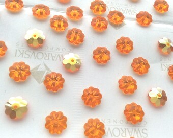 22 pieces Swarovski #3700 8mm Crystal Sun AB Daisy Margarita Flower Unfoiled Sew- On Stones Spacer Beads