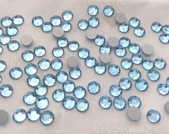 288 pieces Swarovski #2012 ss20 Crystal Aquamarine Non Hotfix Flatback Rhinestones