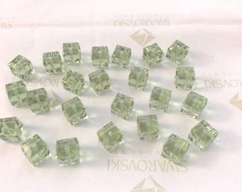 Rare COLOR CHANGING Genuine Swarovski #5601 Crystal Cantaloupe Cube Faceted Beads 4mm 6mm 8mm