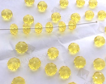 Swarovski #5040 Crystal Citrine Briolette Rondelle Spacer Faceted Beads 6mm 8mm