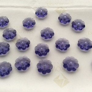 Swarovski #3700 Crystal Tanzanite Daisy Margarita Flower Unfoiled Sew- On Spacer Beads 6mm 10mm 12mm