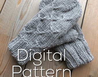 Little Birds Winter Mittens For Women / Knitting Pattern