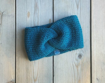 Teal Headband/Earwarmer // Women's Headband // Twist Knit Headband