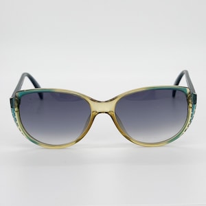 Stunning 1980s Christian Dior Sunglasses - New Old Stock - Blue Gold Gradient Frame - Vintage Designer Eyewear