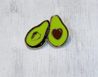 Emaille Pin: Avocado mit Herz und Kern, 3.2cm
