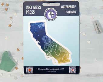Kalifornien Joshua Trees wasserdichter Aufkleber für Wasserflasche, Laptop Aufkleber