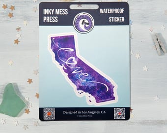 California Love wasserdichter Aufkleber für Wasserflasche, Laptop Aufkleber