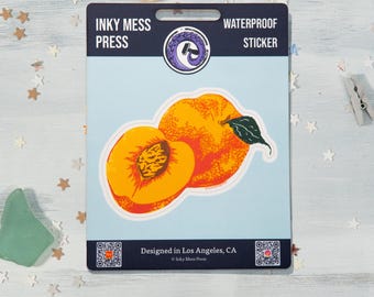 Alles, Peach, Wasserdichter Aufkleber für Wasserflasche, Laptop Aufkleber