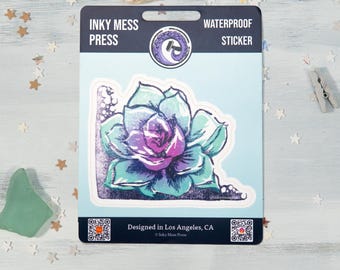 Echeveria Sukkulenten wasserdichter Aufkleber für Wasserflasche, Laptop Aufkleber