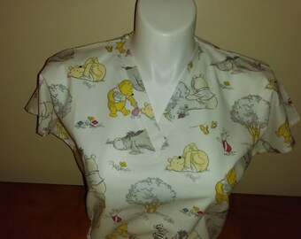 Shopkins scrub top xs to xl with 4 different neck design made to order 100/% Cotton
