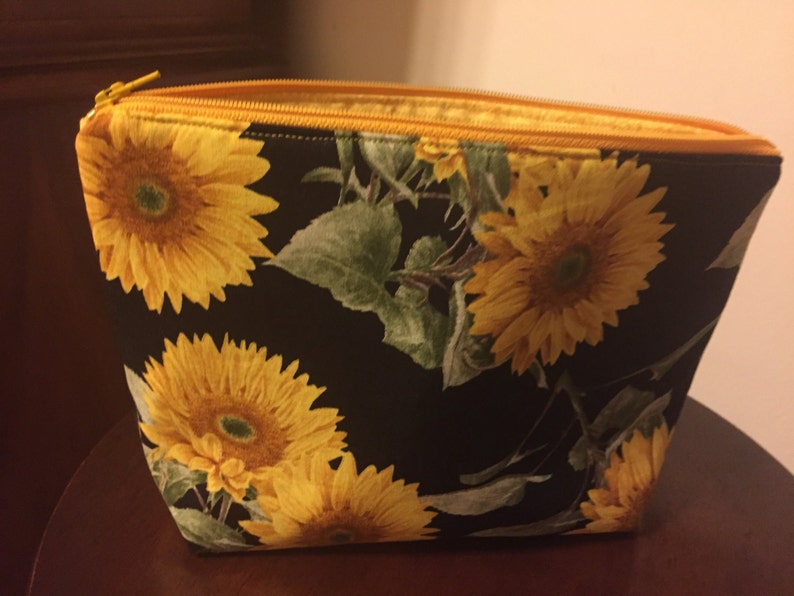 Beauty Bag, Taffetas, sunflower-rose