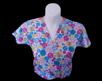 Fast Shipping Medical scrub top made to order xs to xl  4 different neck design 100% Cotton great quality brand new