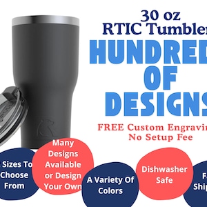 RTIC 30oz Matte Finish Color Tumbler - Custom Laser Engraved