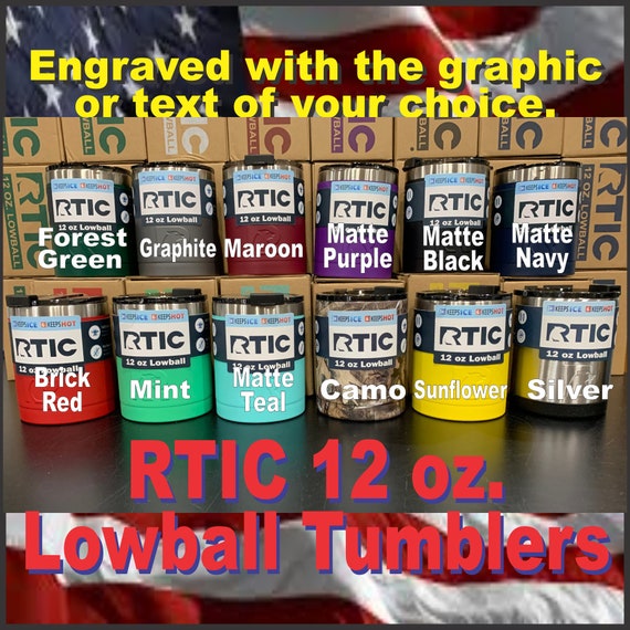 RTIC 20 Oz Matte Finish Color Tumblers Custom Laser Engraved 