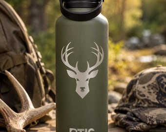 Hunting Tumbler Custom Laser Engraved | Father's Day Gift for Hunter Dad | Personalized Deer Hunting Gift Him