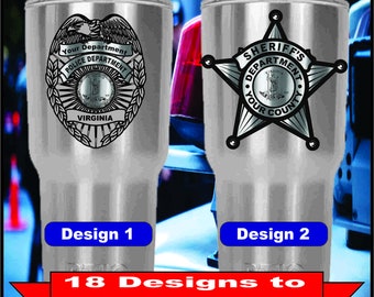 Law Enforcement- Custom Laser Engraved RTIC Tumblers