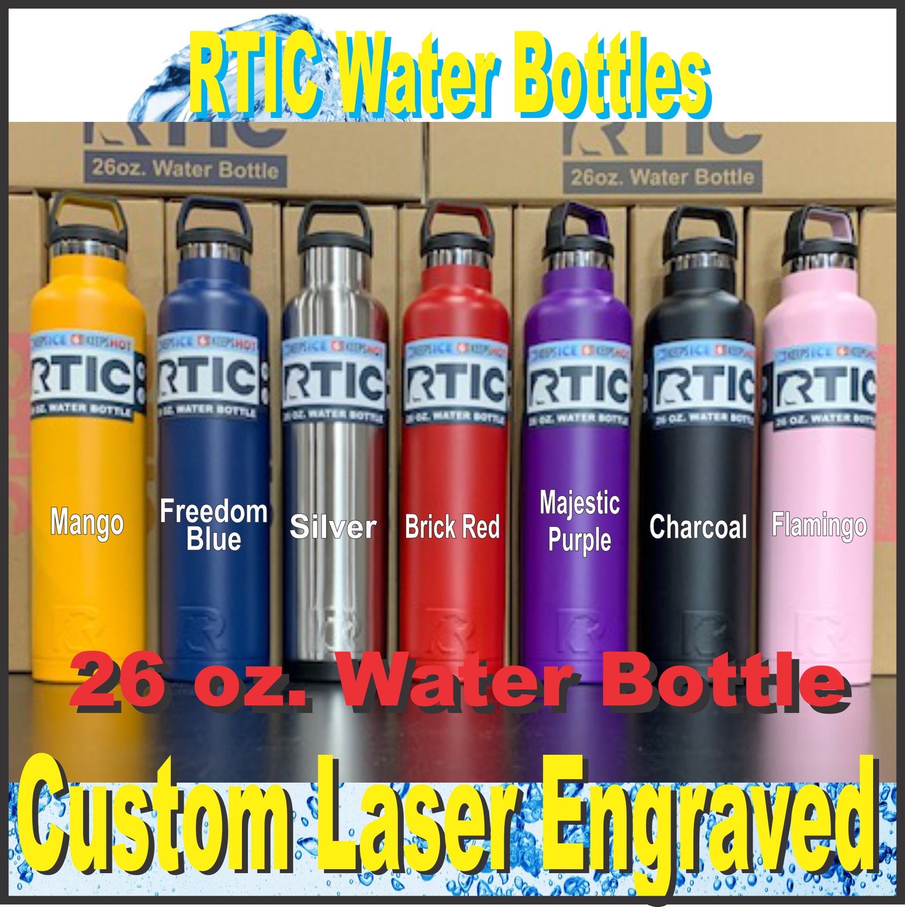 36 oz. RTIC Bottle with Custom Engraving ⋆ Bottles & Batons