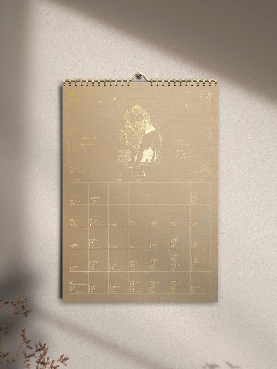 2023 Celestial Wall Calendar gold Sand Etsy