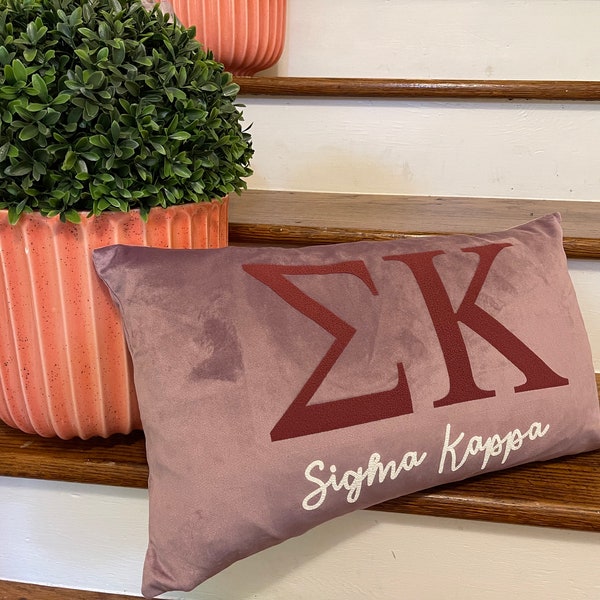 Sorority or fraternity pillow cover.