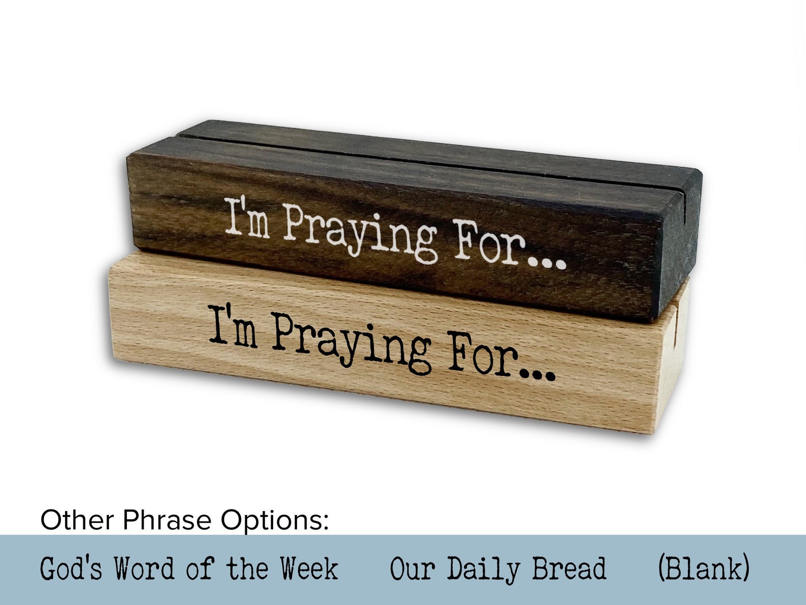 Prayer Card Holder I'm Praying for Walnut or Beech Etsy UK