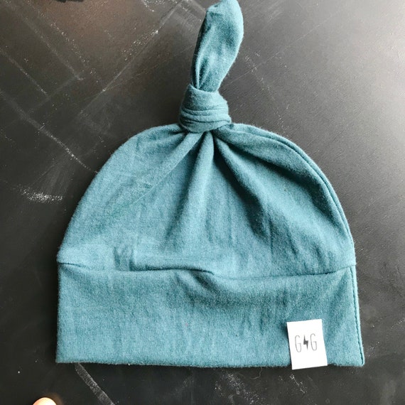 Light Turquoise Knot Newborn Hat
