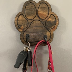 leash holder paw print hanging leash hook pet organizer key hook paw dog leash holder cat leash holder cat paw dog paw plaque collar holder
