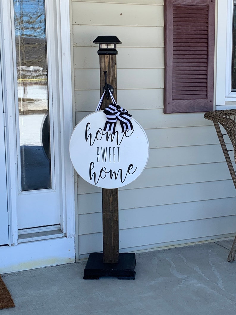 Porch sign post / sign post / door round display post / porch post / farmhouse sign post image 1