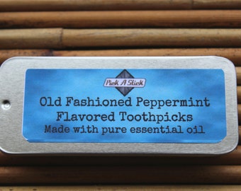 Peppermint  Flavored Toothpicks - Mens - Boys - Holiday - Small - Minty - Hostess  - Holiday Gift to Mail