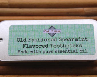 Spearmint  Flavored Toothpicks - Party Favors - Groomsmen - Retirement - Anniversary - Unique Gift - Holiday Gift to Mail