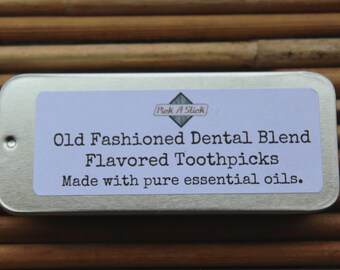 Dental Care Blend Flavored Toothpicks - Teeth - Health - Mens Grooming - Dental Hygiene - Floss - After Meals - Sugar Free - Grandpa GIft