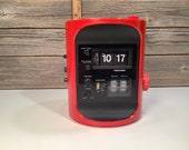 Vintage Toshiba red flip clock radio 70 39