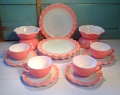 Vintage Hazel Atlas crinoline set of dishes for 4 50 39