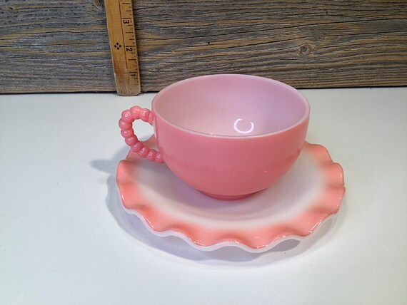 Vintage Hazel Atlas Cup and Saucer Pink Crinoline 50' - Etsy