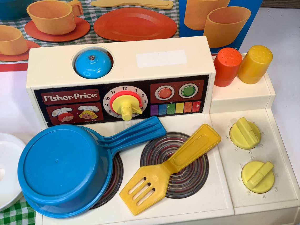 Vintage Fisher Price Kitchen Set With Box 1979 Etsy