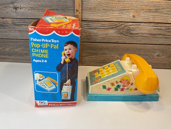 Vintage Fisher Price Po-up-pal Chime Phone 1968 - Etsy