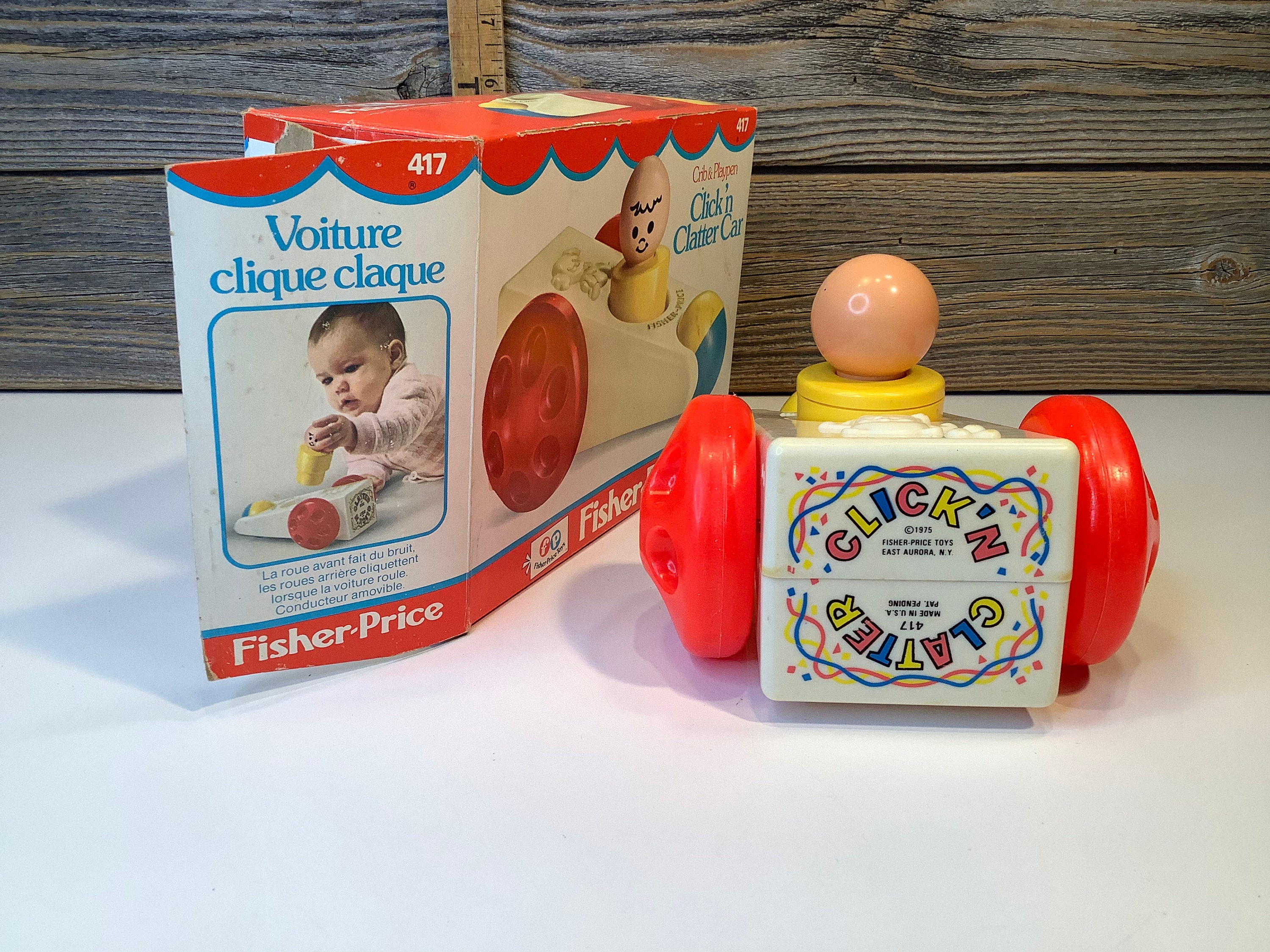 Vintage Fisher Price Click'n Clatter Car 1975 - Etsy UK