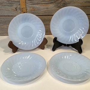 Vintage Fireking 4 swirl azurite blue saucer 50'