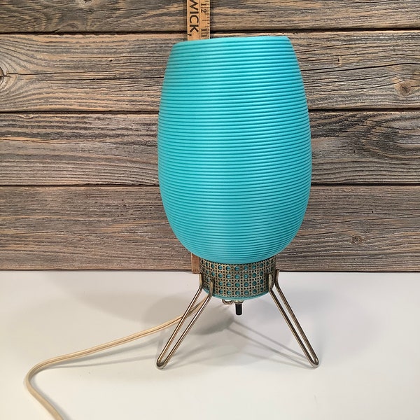 Vintage lamp mid century plastic beehive turquoise 60'
