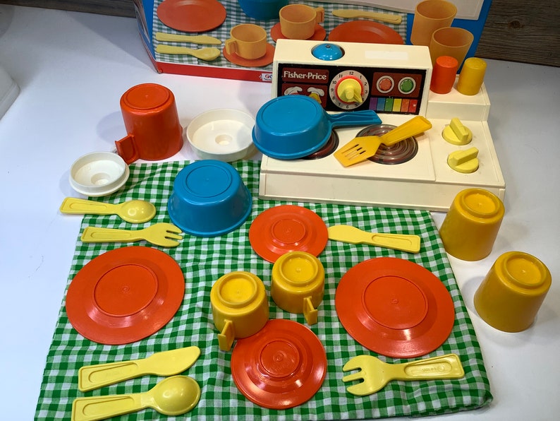 Vintage Fisher Price Kitchen Set With Box 1979 Etsy