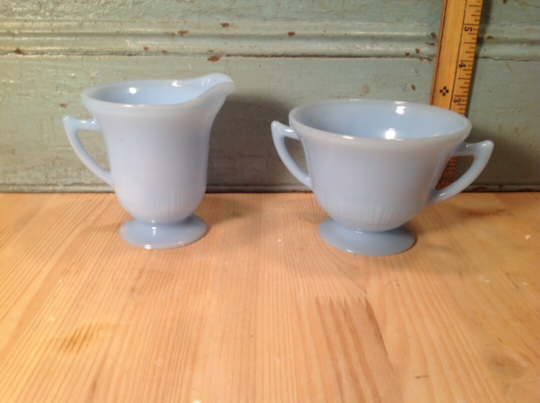 Vintage Pyrex Canada Sugar and Cream Delphite Blue Etsy